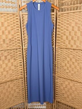 NWT Lululemon All Aligned Ribbed Midi Dress Size 4 Washed Denim Blue